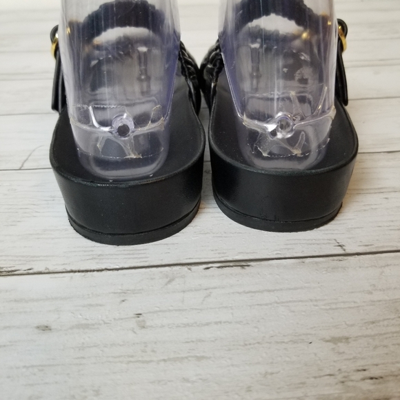 Stuart Weitzman Shalene Leather Black Ruched Strap Slide Sandals - Picture 6 of 11